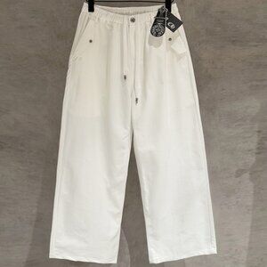 Chrome Hearts White Suede Cross Casual Pants